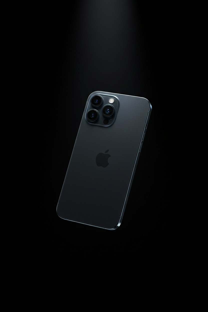 iPhone 16 en aluminium sur fond noir
