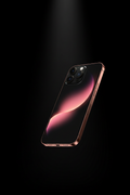 iPhone 15 en aluminium rose sur fond noir