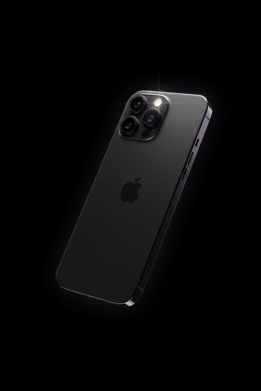 iPhone 14 Pro Max en noir spatial sur fond noir